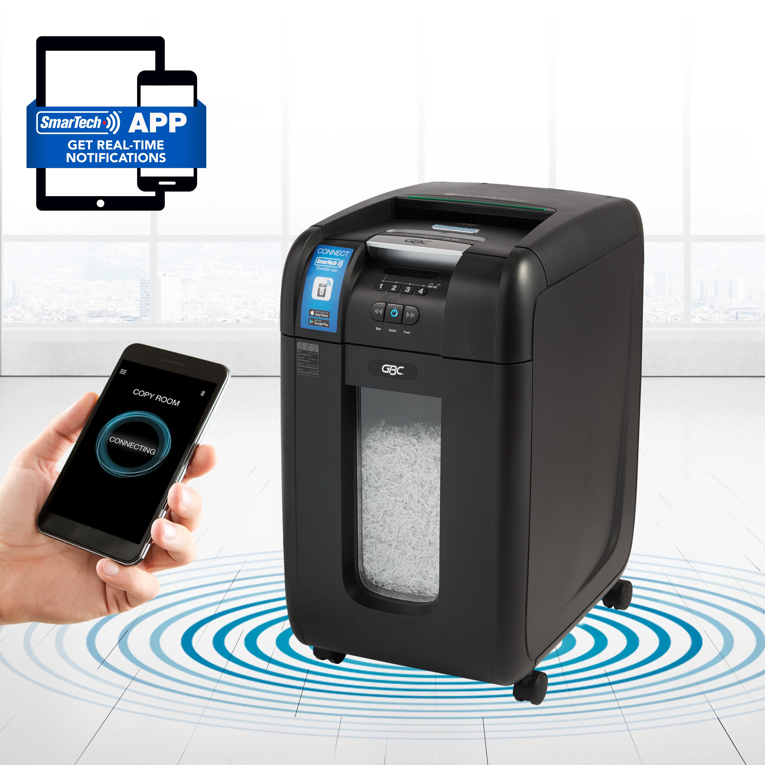 GBC Stack and Shred 300X Autofeed Shredder with SmarTech