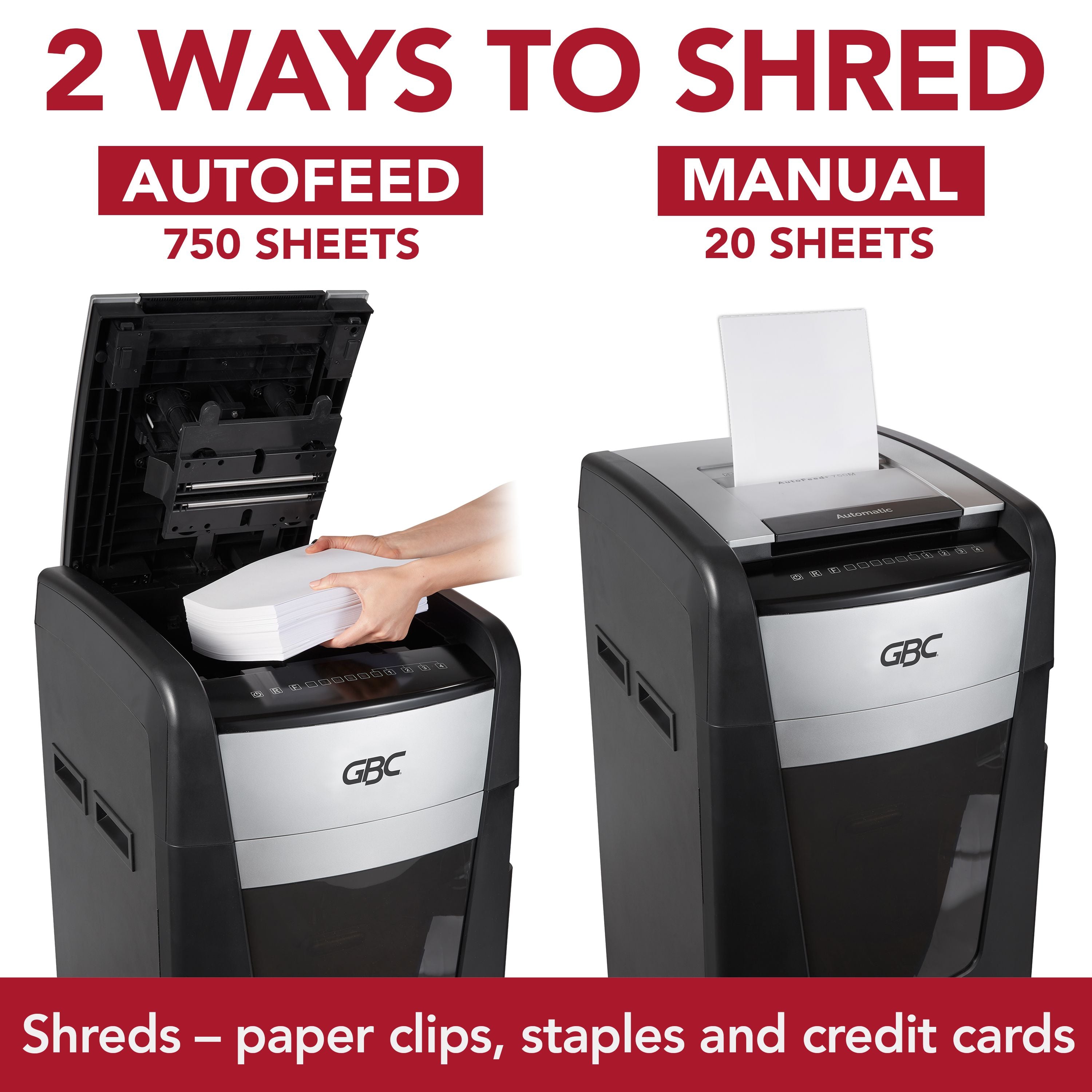 GBC 750X Commercial Autofeed+ P4 Micro Cut Shredder