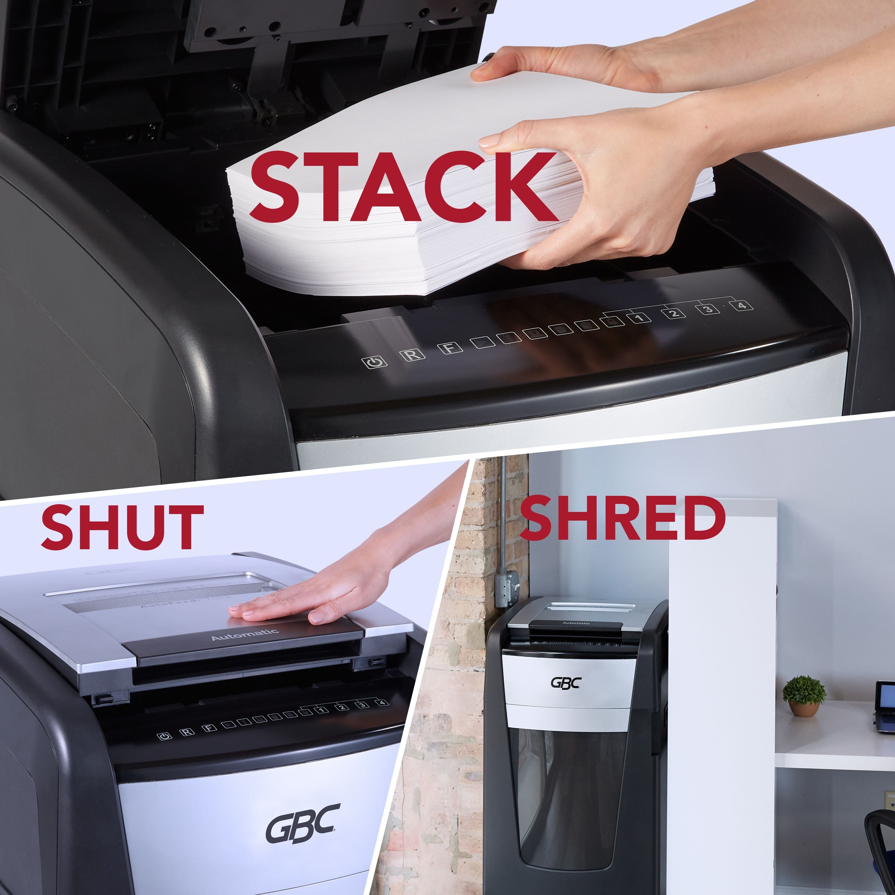 GBC 750X Commercial Autofeed+ P4 Micro Cut Shredder