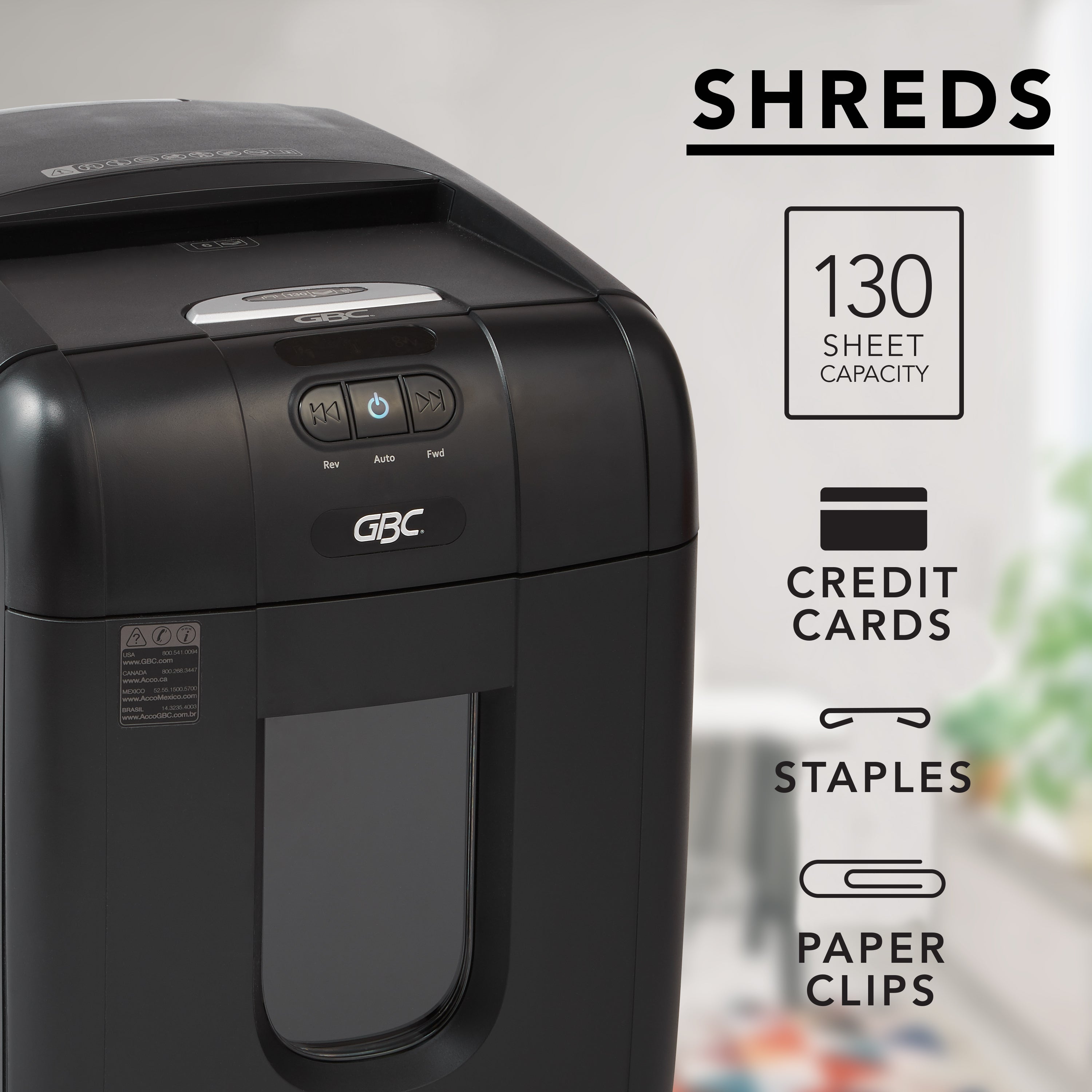 GBC Stack and Shred 130X Autofeed Super Cross-Cut Shredder